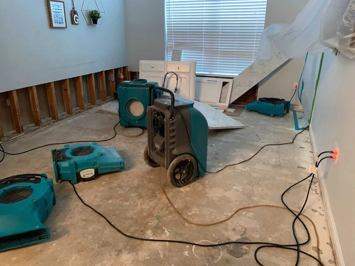 Dehumidifier in flood-cut room for Water Extraction & Removal in Wentzville